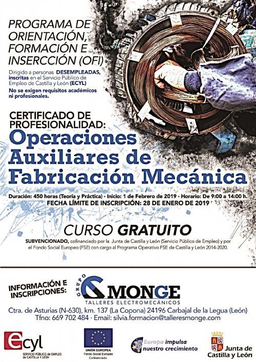 MONGE FORMACIÓN ENE2019 cartel A3 Modificado MONGE FORMACIÓN ENE2019 cartel A3 Modificado
