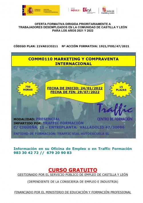 Acciones formativas subvencionadas, cursos