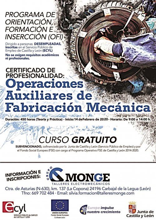 MONGE FORMACIÓN ENE2020 cartel A3 MONGE FORMACIÓN ENE2020 cartel A3