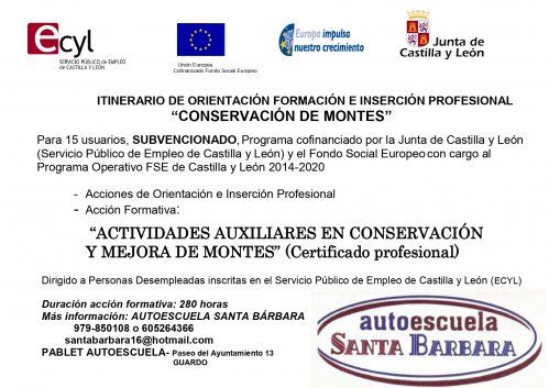 Acciones formativas subvencionadas, cursos