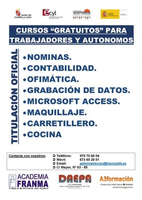 CARTEL CURSOS OCUPADOS FRANMA CARTEL CURSOS OCUPADOS FRANMA