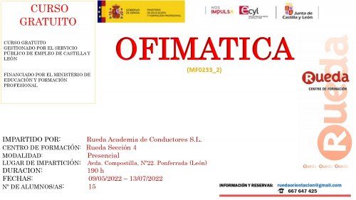 CARTEL RUEDA Ofimática CARTEL RUEDA Ofimática